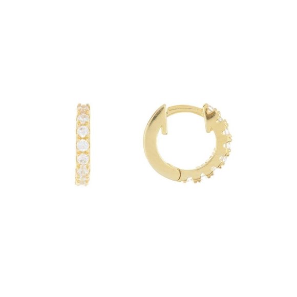 Adornia 14K Gold Plated Sterling Silver CZ 9.25mm - Picture 1 of 4